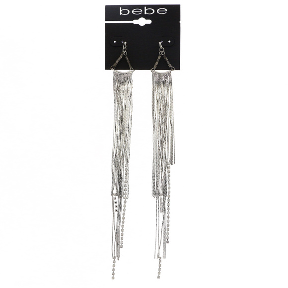 bebe Jewelry - bebe silver dangle with crystal earring NWT bbe23a